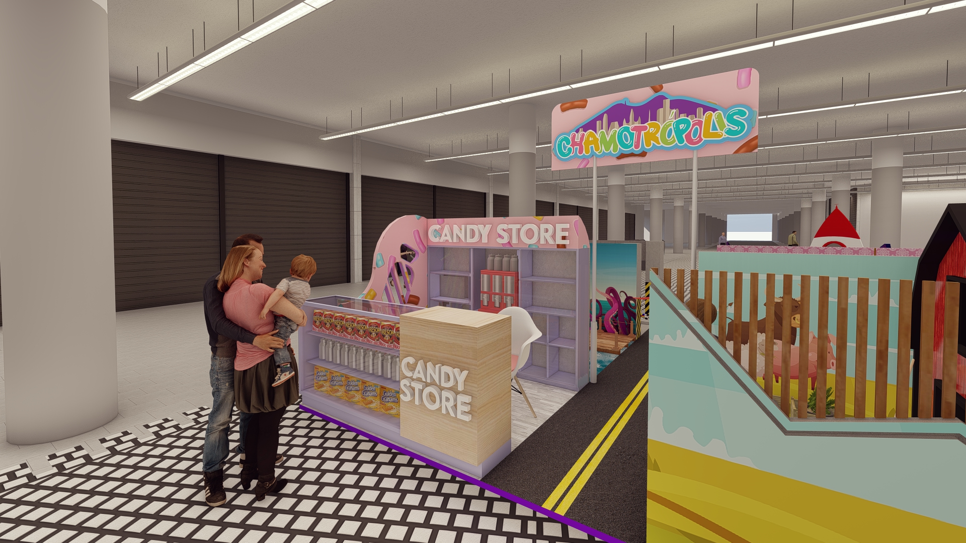 Proyecto Chamotrópolis — espacio comercial